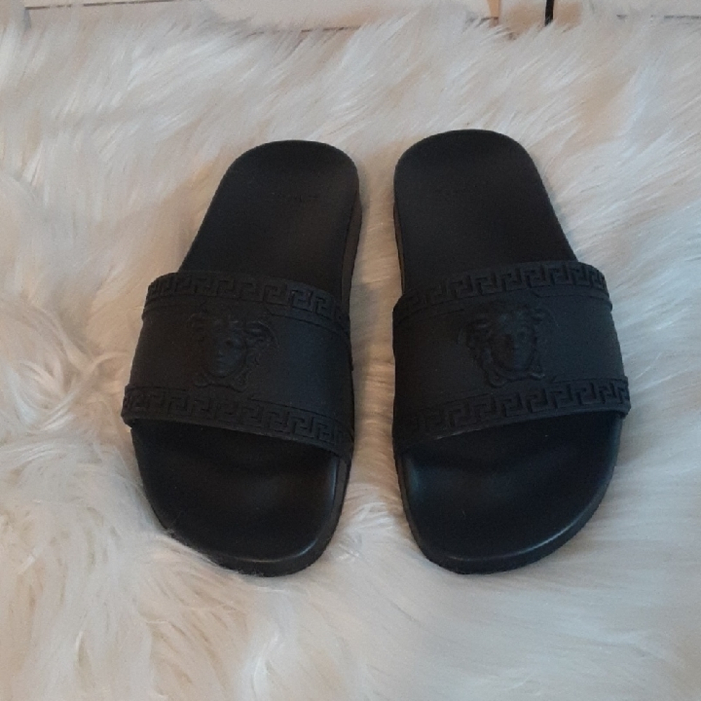 Versace Black Slide Sandals